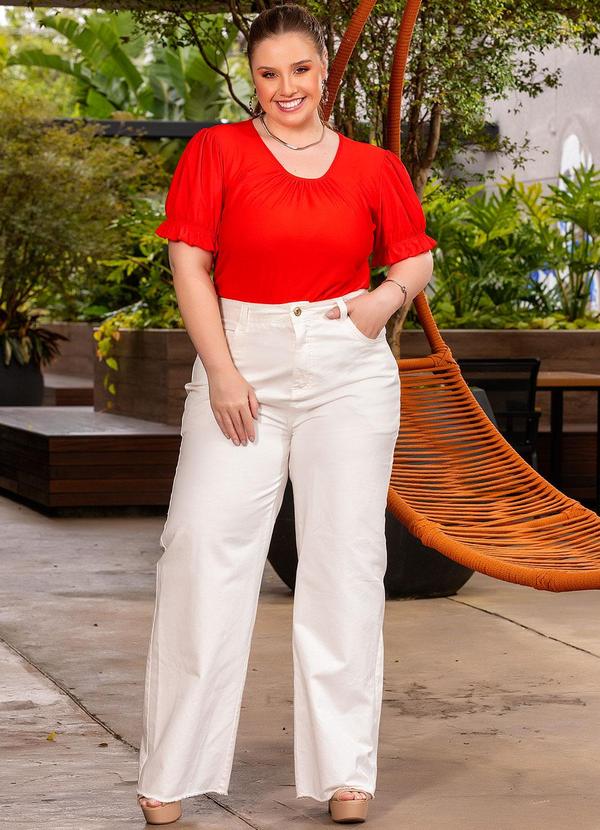 Marguerite - Blusa Vermelha em Malha Crepe 3