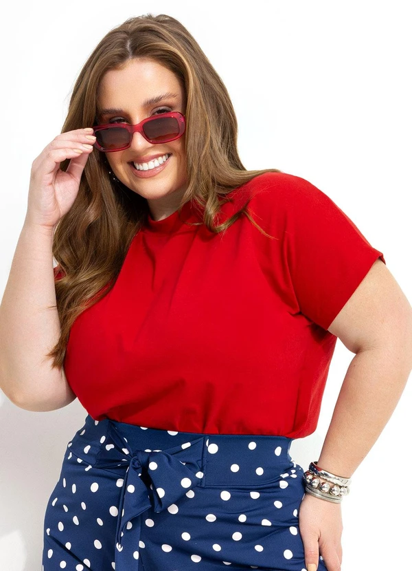 Marguerite - Blusa Vermelha em Malha de Algodão