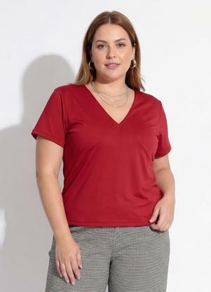 Blusa (Vermelho) em Malha de Poli�ster