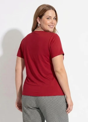 Marguerite - Blusa Vermelho em Malha de Poliéster - MARGUERITE