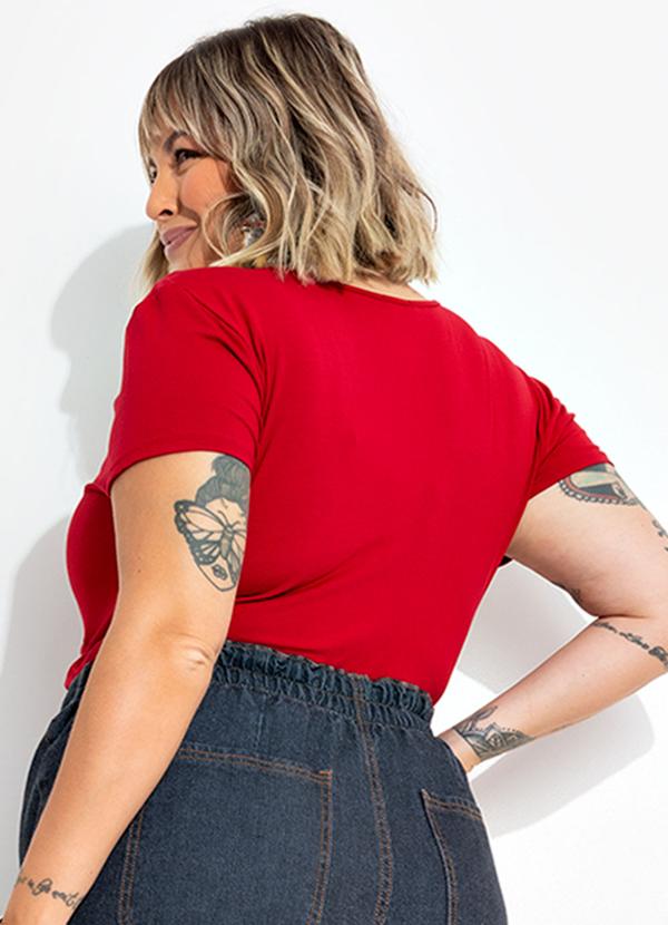 Marguerite - Blusa Vermelho em Malha de Viscose 2