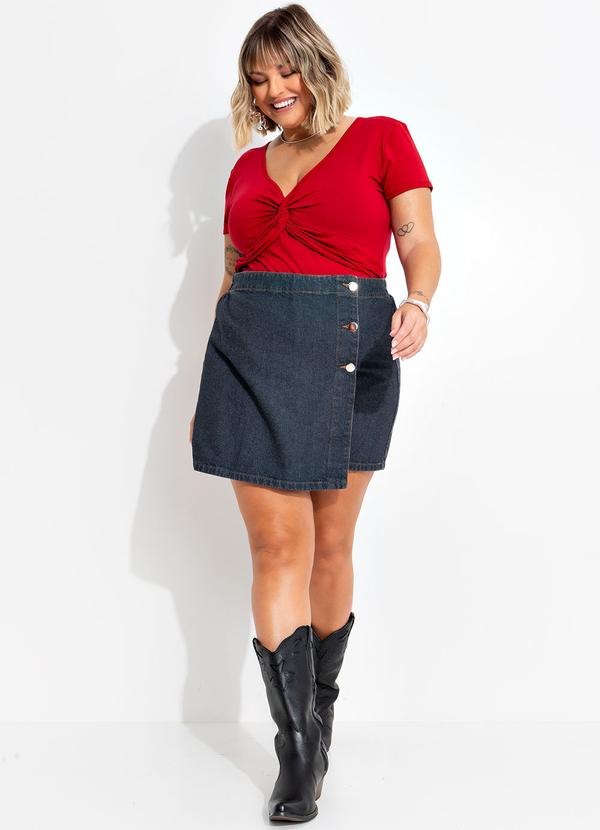 Marguerite - Blusa Vermelho em Malha de Viscose 3