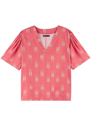 Outlet - Blusa Vibes Of Summer Plus Size Feminino Rosa  - OUTLET