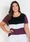 Marguerite - Blusa Vinho com Contrastes Plus Size - variação: Vinho