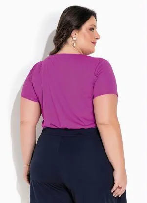 Marguerite - Blusa Violeta com Babadinho Plus Size - MARGUERITE