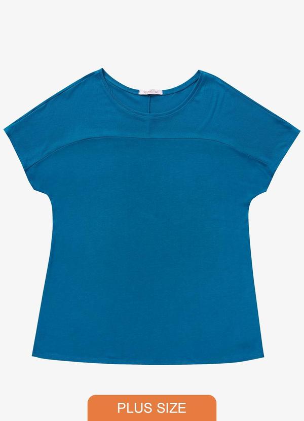 Secret Glam - Blusa Visco Tricot Plus Size Azul