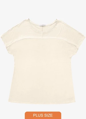 Secret Glam - Blusa Visco Tricot Plus Size Bege - SECRET GLAM