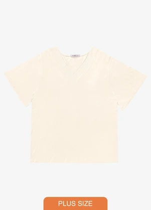 Secret Glam - Blusa Visco Tricot Plus Size Bege - SECRET GLAM