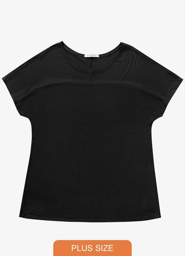 Secret Glam - Blusa Visco Tricot Plus Size Preto