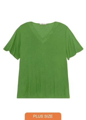 Secret Glam - Blusa Visco Tricot Plus Size Verde - SECRET GLAM