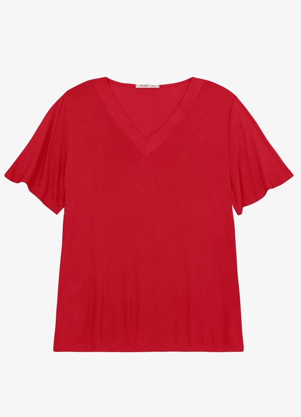 Secret Glam - Blusa Visco Tricot Plus Size Vermelho 5