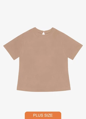 Secret Glam - Blusa Viscose Plus Size Marrom - SECRET GLAM