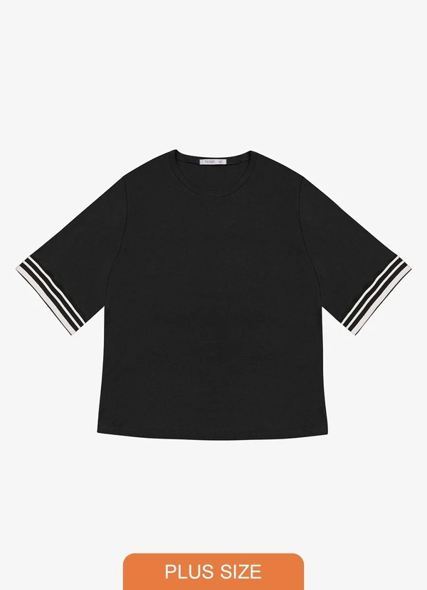 Secret Glam - Blusa Viscose Plus Size Preto 1