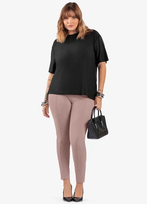 Secret Glam - Blusa Viscose Plus Size Preto - SECRET GLAM