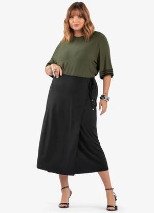Secret Glam - Blusa Viscose Plus Size Verde - SECRET GLAM