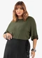 Secret Glam - Blusa Viscose Plus Size Bege - variação: Verde