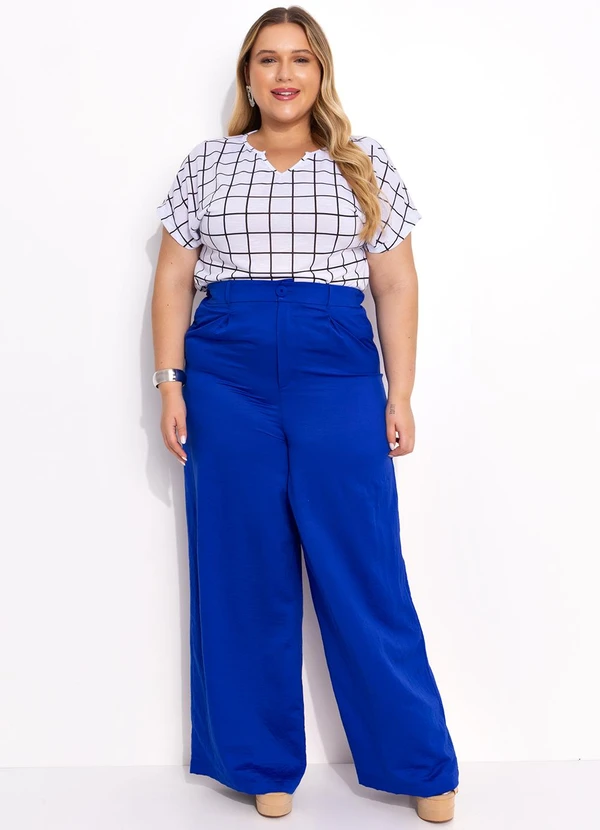 Marguerite - Blusa Xadrez Grid em Malha Flamê 3