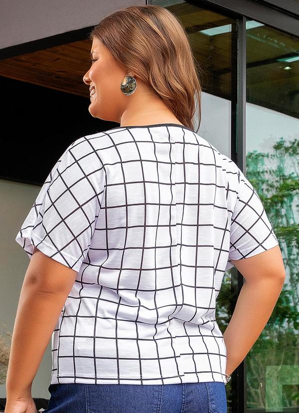Marguerite - Blusa Xadrez Grid em Malha Flamê 4