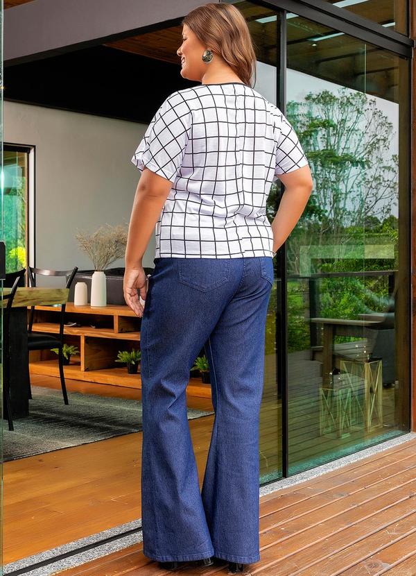 Marguerite - Blusa Xadrez Grid em Malha Flamê 2