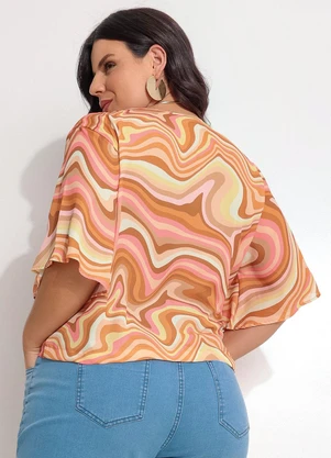 Fakini - Blusa em Crepe Bege - FAKINI