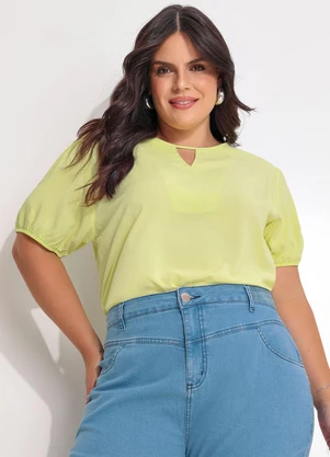 Fakini - Blusa em Viscose Verde - FAKINI