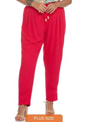 Secret Glam - Calça Viscose Feminina Vermelho - SECRET GLAM