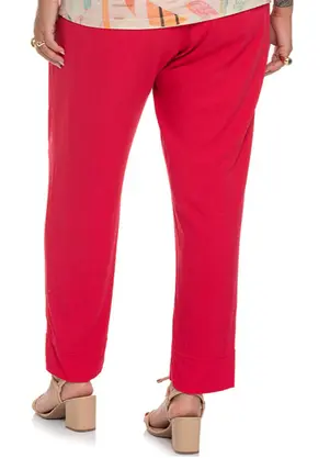 Secret Glam - Calça Viscose Feminina Vermelho - SECRET GLAM