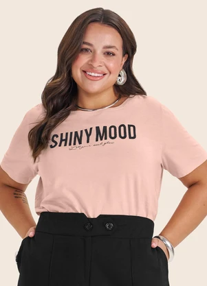 Infinita Cor - Camisa Feminina com Estampa Plus Size Rosa - INFINITA COR