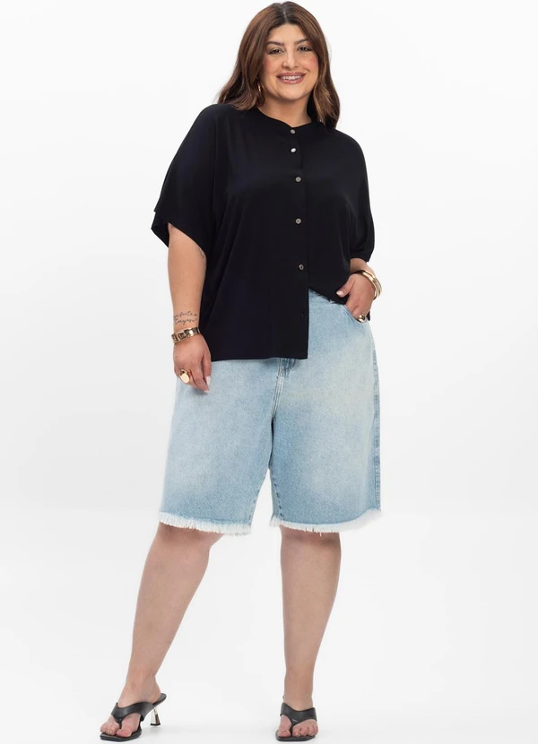 Secret Glam - Camisa Feminina Plus Size Preto 4