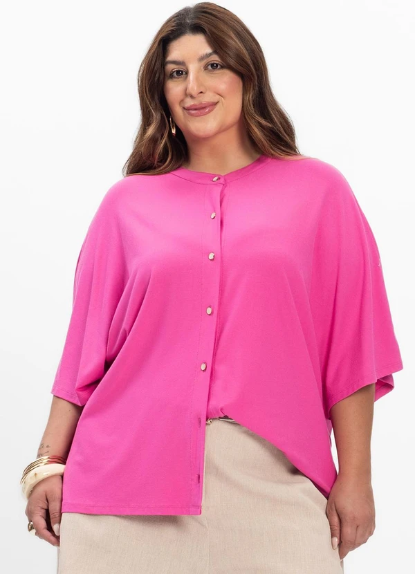 Secret Glam - Camisa Feminina Plus Size Rosa 3