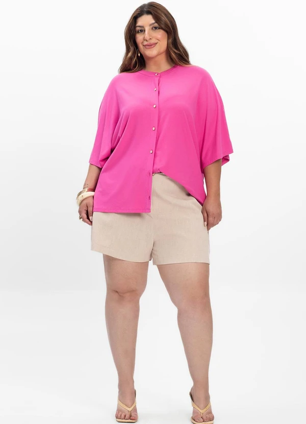 Secret Glam - Camisa Feminina Plus Size Rosa 4