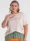 Secret Glam - Camiseta Bordado Plus Size Amarelo - variação: Bege
