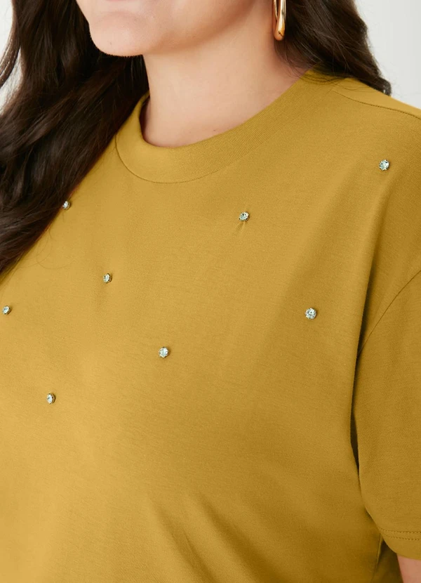 Malwee - Camiseta Box em Malha PlusAmarelo Mostarda 4