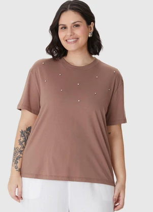 Malwee - Camiseta Box em Malha PlusMarrom Claro - MALWEE