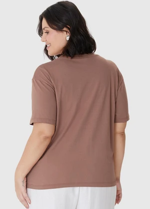Malwee - Camiseta Box em Malha PlusMarrom Claro - MALWEE