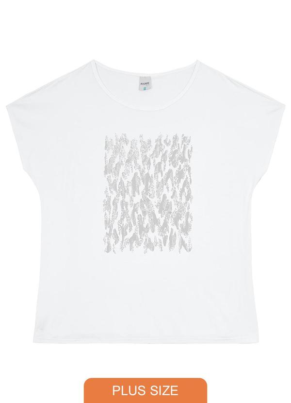 Malwee - Camiseta Branco Abstrata
