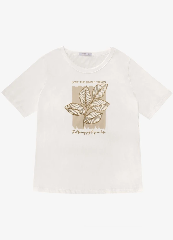 Secret Glam - Camiseta Feminina Plus Size Bege 5