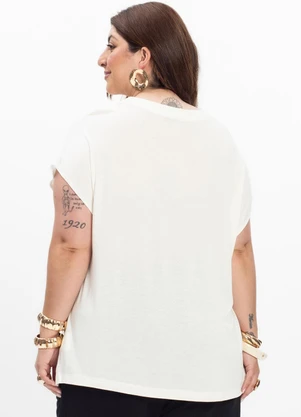 Secret Glam - Camiseta Feminina Plus Size Bege - SECRET GLAM