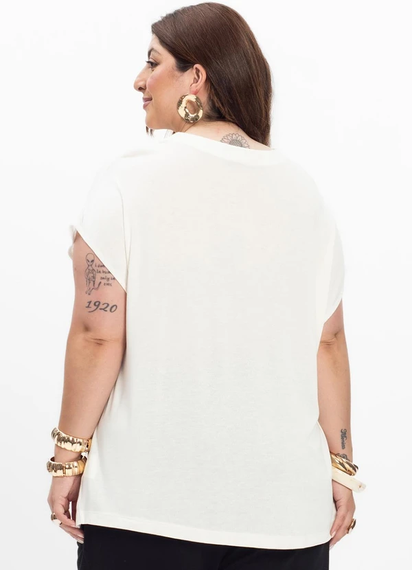 Secret Glam - Camiseta Feminina Plus Size Bege 2