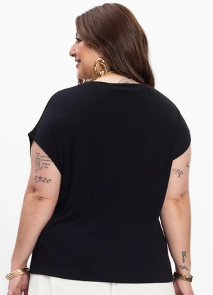 Secret Glam - Camiseta Feminina Plus Size Preto - SECRET GLAM
