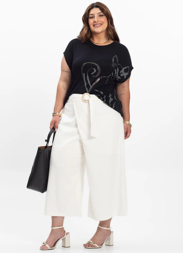 Secret Glam - Camiseta Feminina Plus Size Preto 4