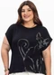 Secret Glam - Camiseta Feminina Plus Size Vermelho - variação: Preto