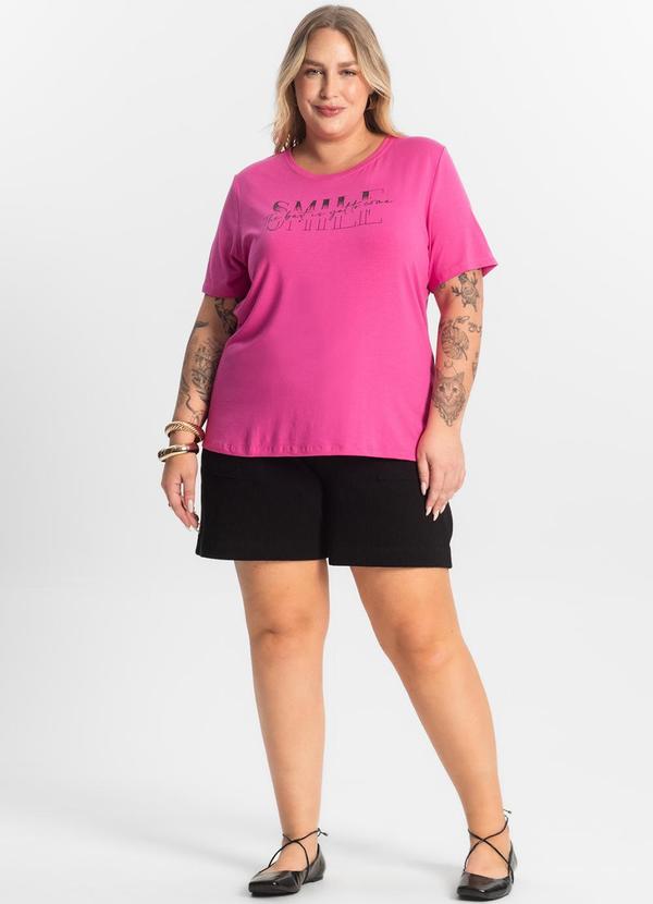 Secret Glam - Camiseta Feminina Plus Size Rosa 2