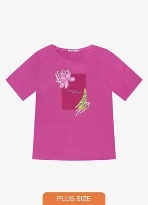 Secret Glam - Camiseta Feminina Plus Size Rosa - SECRET GLAM