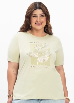 Secret Glam - Camiseta Feminina Plus Size Verde - SECRET GLAM
