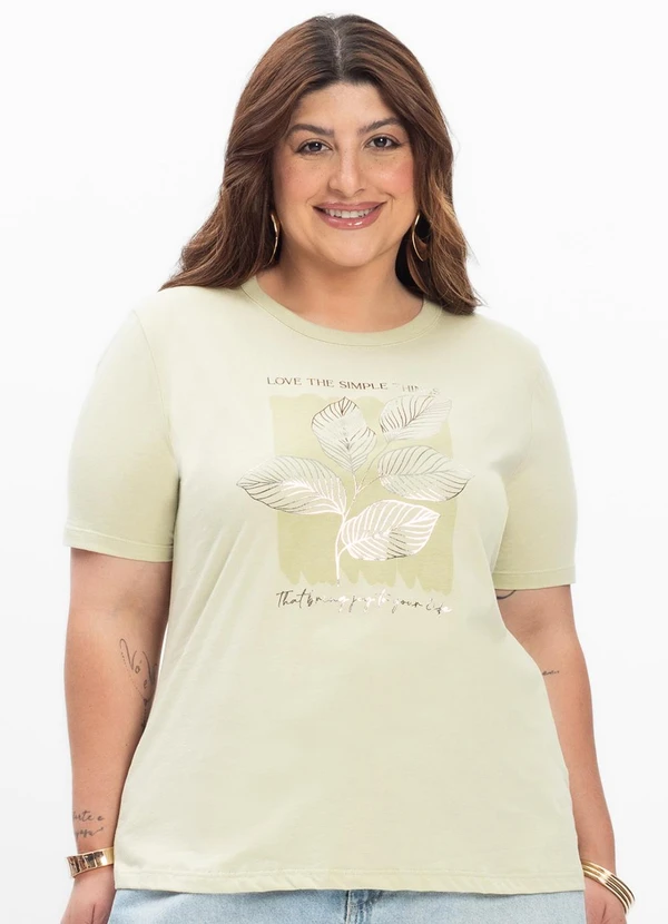 Secret Glam - Camiseta Feminina Plus Size Verde
