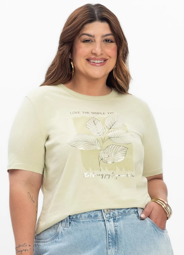 Secret Glam - Camiseta Feminina Plus Size Verde 3