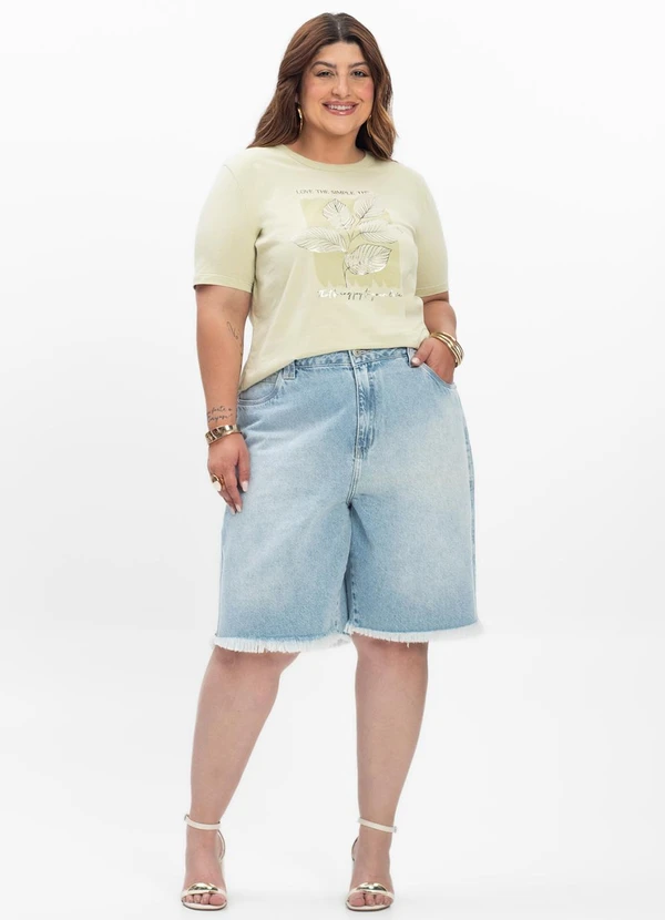 Secret Glam - Camiseta Feminina Plus Size Verde