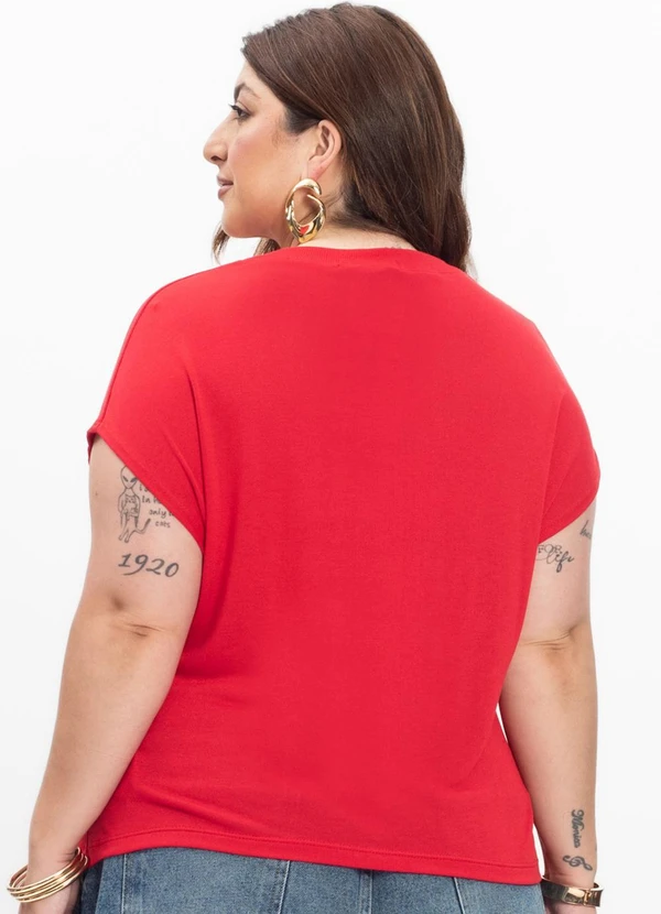 Secret Glam - Camiseta Feminina Plus Size Vermelho 2