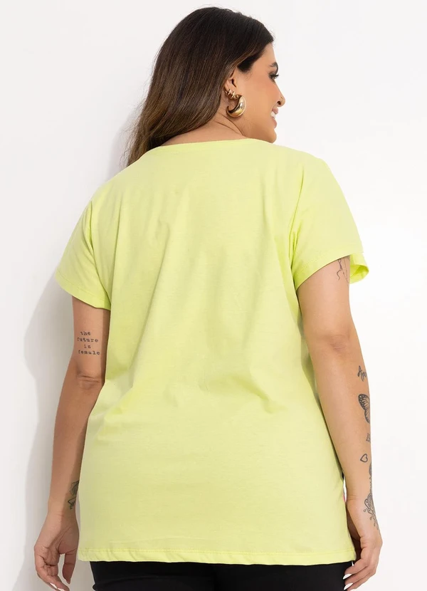 Disney - Camiseta Verde Lima em Malha de Algodão Penteado 2